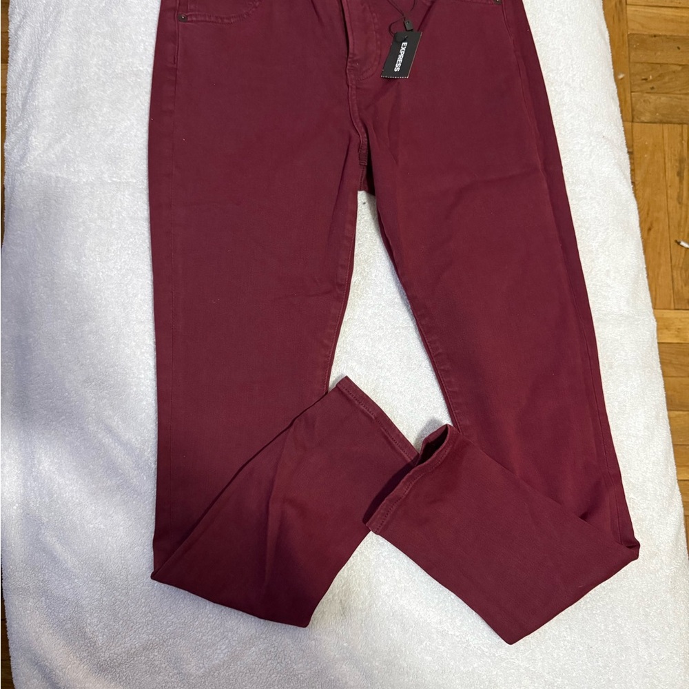 Express Deep Red Denim Pants